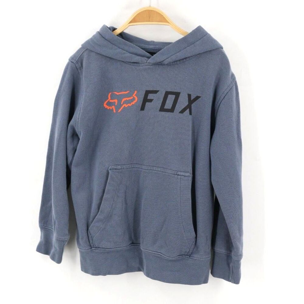 Fox Racing Youth Blue Pullover Hoodie Logo Size Small Sweatshirt